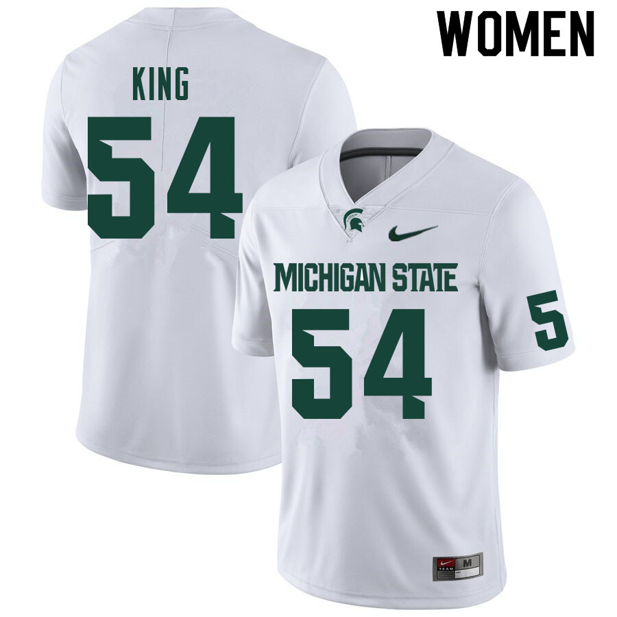 Women #54 Kyle King Michigan State Spartans College Football Jerseys Sale-White